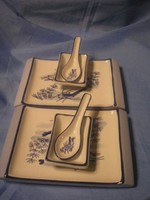 N 23 Antique Sushi Blue Japanese Luxury 6 Piece Crab Lobster Serving Set Thick Marked Rare