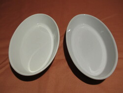 2 blue striped zsolnay jelly bowls, oval plates