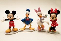 4 Pcs retro vintage numbered walt disney figure donald duck daisy duck mickey minnie mouse mouse