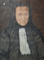 Portrait of an old lady - oil on canvas (full size 41x52 cm) female painter, daffinger hanna?