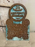 Giant painted - glazed ceramic wall commemorative plaque 