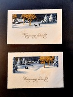 Régi karácsonyi képeslapok egyben, 2 db
