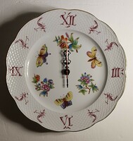 Wall clock with Victoria pattern from Herend, in perfect condition