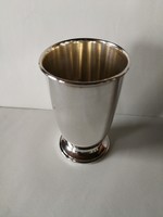 Silver baptismal glass and chalice.
