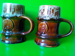 Zsolnay pyrogranite ceramic bird mug in a pair