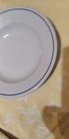 Antik Zsolnay kék csíkos tányér mély ritkább