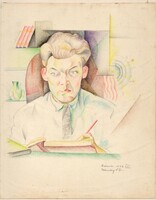 Cseney Vuchetich László (1905-1983): Art-decos önarckép Róma 1929.