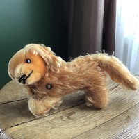 Old grisly mohair plush dog figure