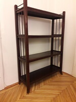 Antique Art Nouveau elegant 4-shelf wooden bookcase serving etager etazer renovated excellent condition