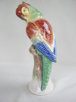 Iparművész kerámia nagy méretű színes papagáj