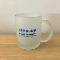 Opal glass mug with Samsung inscription