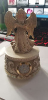 Wind-up musical angel and clock in one