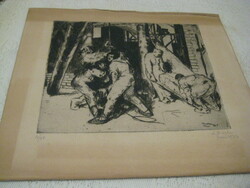 Etching by L. Bartha, 4/50. Paris 1927. 30 X 26 cm