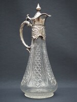 Szecessziós, ezüst (800)  szerelékes karaffa, dekanter, kiöntő