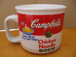Retro nosztalgia Cambell's Chicken Noodle Soup 1997-es nagy leveses csésze by west wood