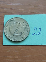 SZLOVÉNIA 2 TOLAR 1994 Füsti fecske, Sárgaréz, 1994 Kremenica nyitott "4"  22