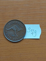 Australia 1/2 half halfpenny 1949 bronze, george vi s79