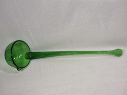 Large green glass ladle, second half of xx.Szd, without brand mark.