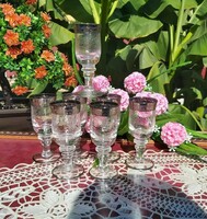 Beautiful silver-plated rim crystal ? 0.5 dl stem glasses glass of cognac Murano medici