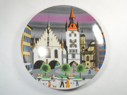 Retro wall mounted porcelain bowl plate - Luisenburg Bavaria Munich - Barbara Fürstenhöfer