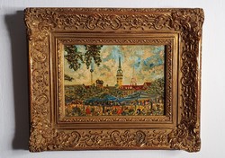 Market Munich - antique painting, in a beautiful frame (I will also post it)