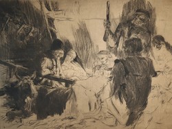 Franz Hofer (1885-1915) - Pásztorok imádása - rézkarc