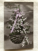 Antik színezett Gyöngyvirágos képeslap                                          -2.