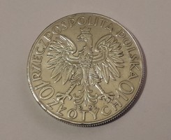 Lengyel 10 Zloty 1932 varsói veret ezüstáron! 22 gramm , 0.750 Ag.