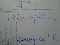 D192271 original autograph signature of the artist Tolnay Śrīki on a large postcard