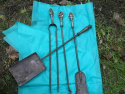 Antique fireplace cleaning pry set set