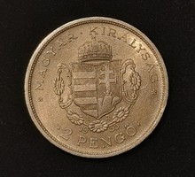 Rákóczi ezüst 2 Pengő 1935 Ef.