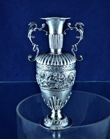 Stunning antique silver violet vase, Holland, ca. 1890!!!
