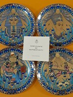 Vintage Royal Worcester porcelán dísztányér 22 karátos aranyozott Nílus legendái Tutankhamun Neferti