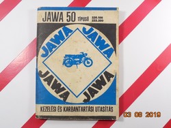Retro régi Jawa 50 típusú 220.100-223.200 motorkerékpárok kezelési és karbantartási utasítás