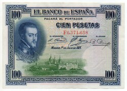 Spain 100 Spanish pesetas 1925, aunc