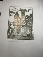 György Kádár, large etching for sale!