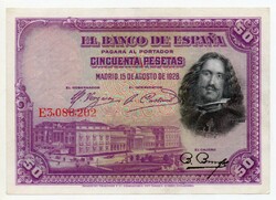 Spanyolország 50 spanyol Peseta 1928, aUNC