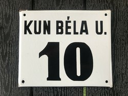 Béla Kun u. 10 - House number plate (enamel plate, enamel plate)