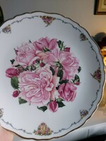 Gyönyörű Royal Albert angol porcelán rózsás dísztányér dokumentációval