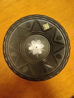 Karcag folk art clay industry hsz - black ceramic plate