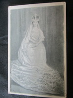 1916 coronation dress of Queen Zita in Buda, Habsburg period original photo sheet image