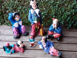 Signed, Italian (dipinto a mano) ceramic clowns for sale. Price and size in the description.