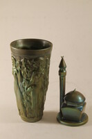 Zsolnay eozin shield seal vase, minaret 450