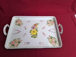 Enameled enameled rare floral tray floral pattern rustic decoration, nostalgia piece