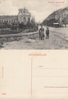 VÁCZ Fő-tér a Fehérek temploma kb 1910   .Posta van !