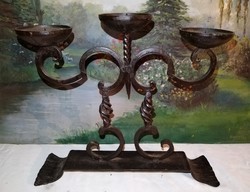 Starting from HUF 1! Wrought iron candle holder! 32cm high, 37cm wide! The work of Ferenc László Kovács!