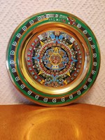 Aztec Mayan calendar - on a brass plate - 20cm