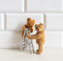 Mini ladder - dollhouse accessory, doll furniture, miniature