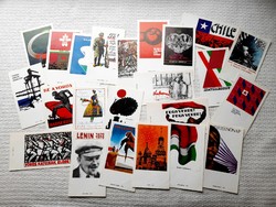 Kisméretű politikai, kommunista plakátok egyben, 23 db