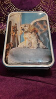 Tin box for dogs, metal box for spaniel dogs (l3203)